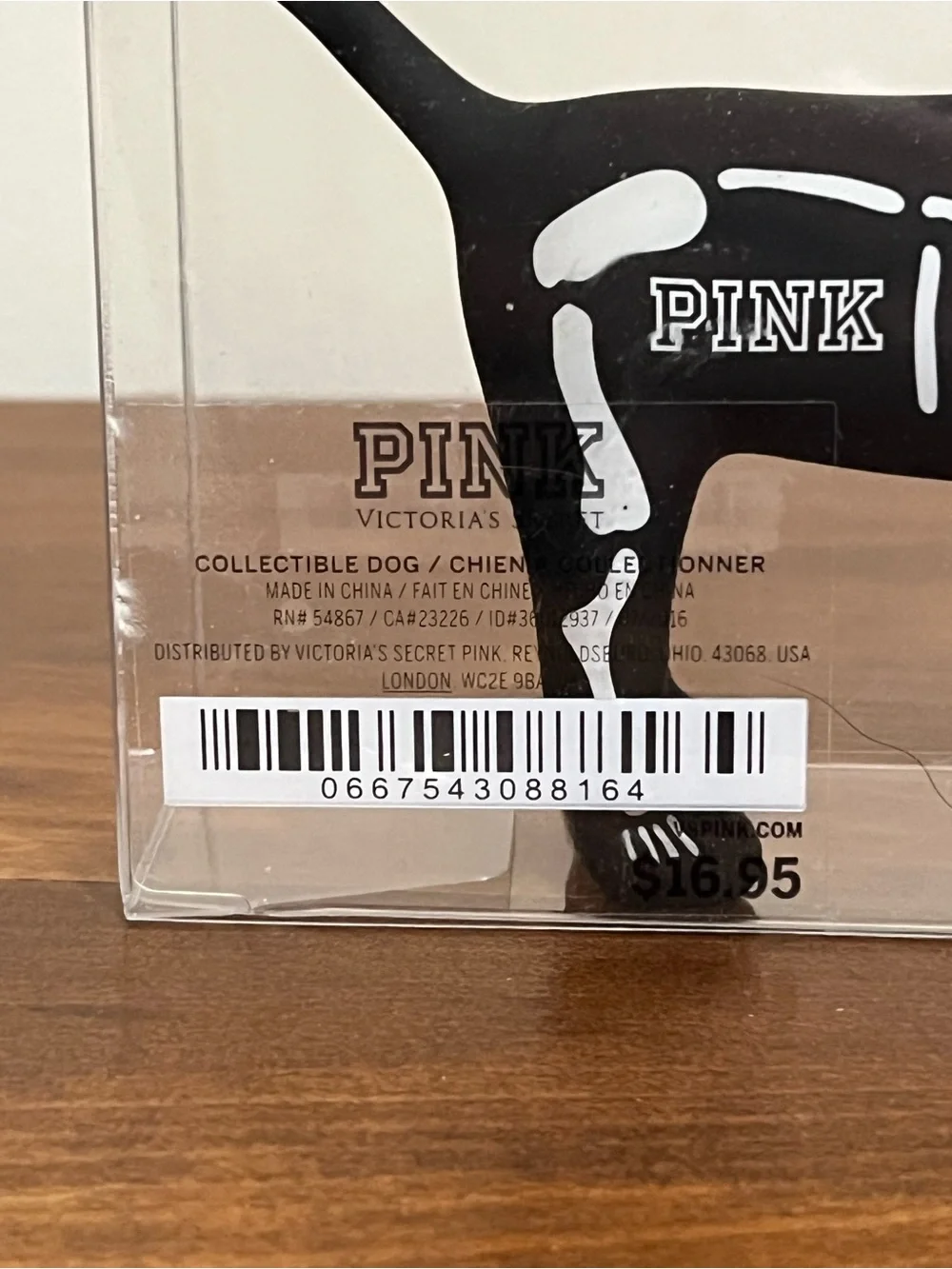 Victoria’s Secret PINK 2016 Halloween Skeleton Black Mini Dog NIB Figure